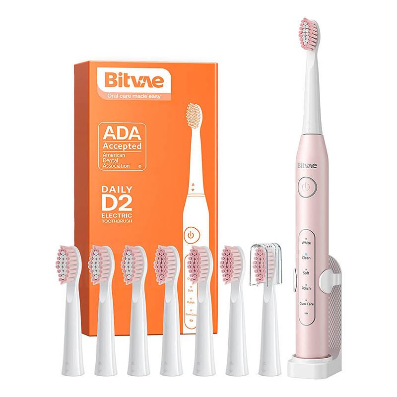 Sonic toothbrush with tips set, holder and case D2 (pink) Sonic toothbrush with tips set, holder and case D2 (pink)