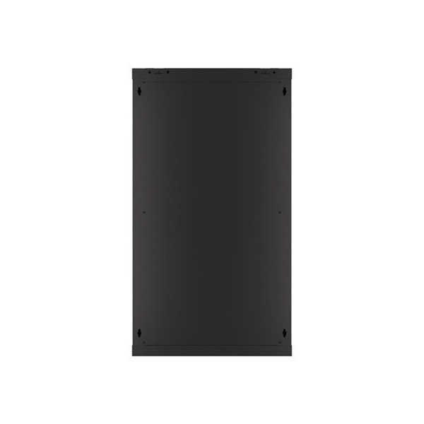 Lanberg WF01-6622-10B 19" 22U SZÉL:600 MÉLY:600 MAG:1085 lapraszerelt üvegajtós fekete fali rack szekrény