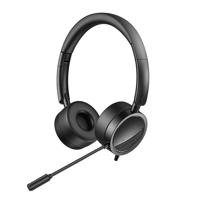 New Bee NB-H360 wired headphones with microphone (black)