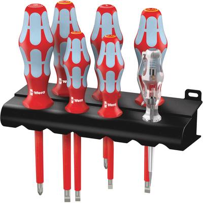 VDE Csavarhúzó készlet 7 részes Wera 3160 i/7 Rack Egyeneshornyú, Kereszthornyú Phillips VDE Csavarhúzó készlet 7 részes Wera 3160 i/7 Rack Egyeneshornyú, Kereszthornyú Phillips