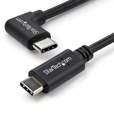 Startech.com USB Type-C - USB Type-C (hajlított) adat- és töltőkábel 1m fekete (USB2CC1MR)