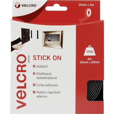 Öntapadó tépőzár szalag, 5 m x 20 mm, fekete, Stick On EC60217 Öntapadó tépőzár szalag, 5 m x 20 mm, fekete, Stick On EC60217
