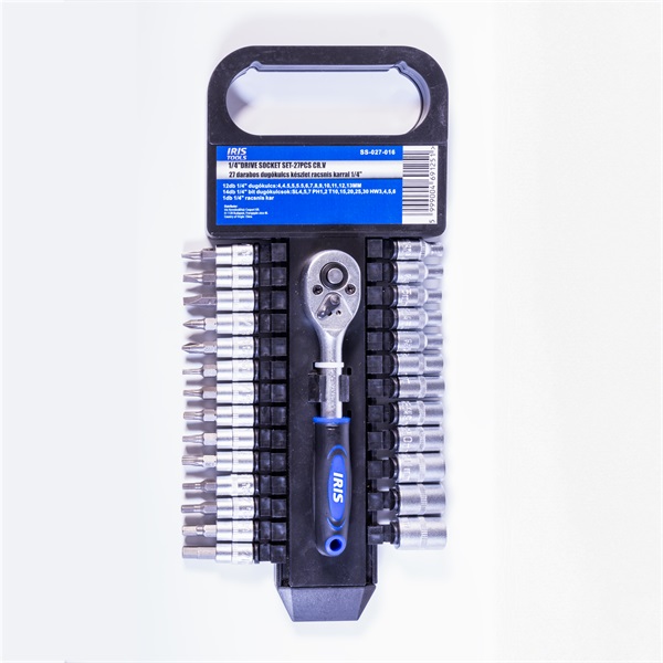 IRIS TOOLS SS-027-016 27 darabos dugókulcs készlet racsnis karral 1/4" IRIS TOOLS SS-027-016 27 darabos dugókulcs készlet racsnis karral 1/4"
