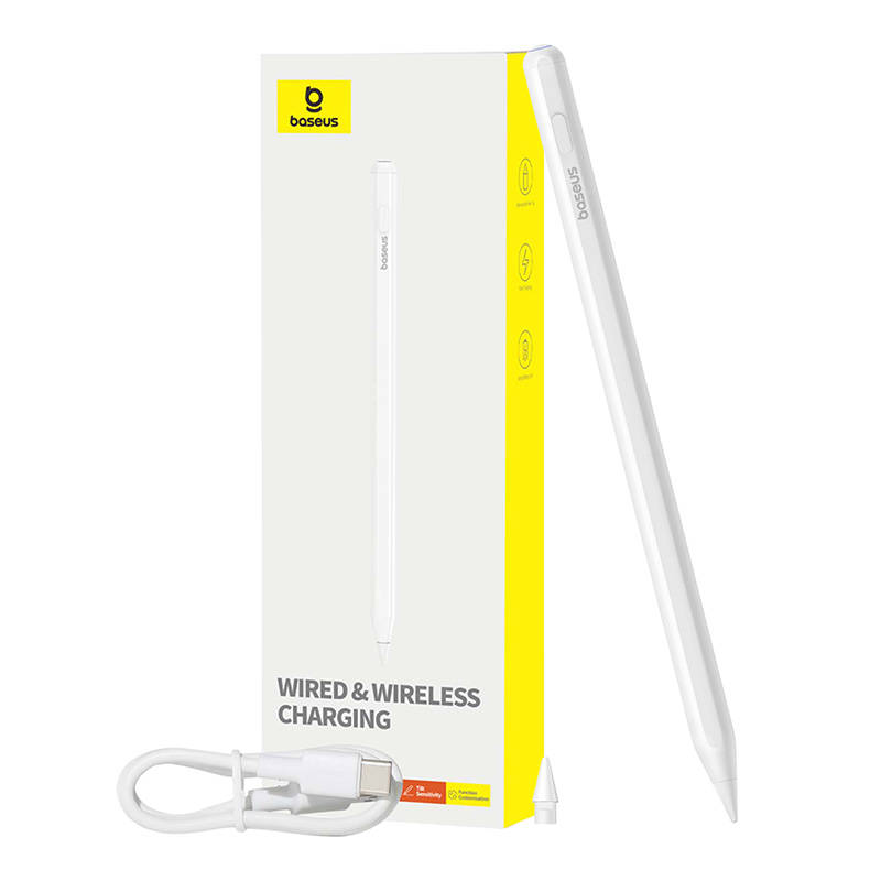 Baseus Smooth Writing Series aktív stylus , vezeték nélküli és vezetékes töltéssel Fehér Baseus Smooth Writing Series aktív stylus , vezeték nélküli és vezetékes töltéssel Fehér