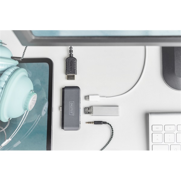 Digitus USB-C 4 portos univerzális mobil dokkoló (DA-70893)