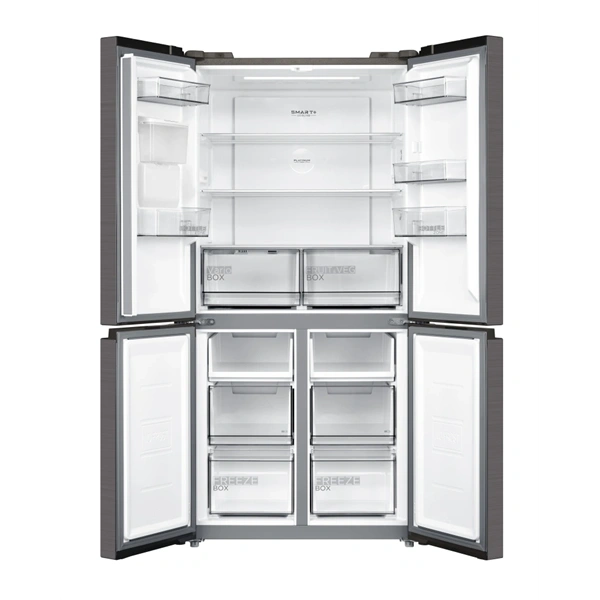 Midea MDRM632FGD46W négyajtós  Hűtő:301L  Fagyasztó:169L  No frost Side by side hűtőszekrény  Inox