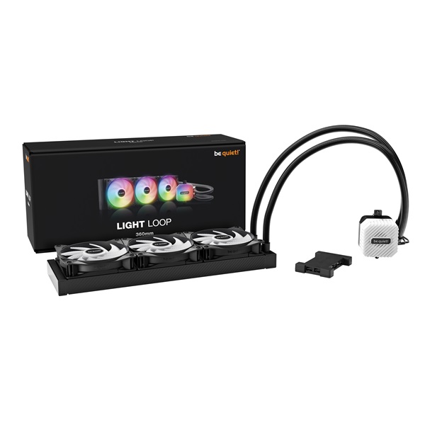 Be Quiet! CPU Water Cooler LIGHT LOOP 360mm Black 3x120mm csatlakozó: 3pin cső hossza: 400mm fekete Be Quiet! CPU Water Cooler LIGHT LOOP 360mm Black 3x120mm csatlakozó: 3pin cső hossza: 400mm fekete