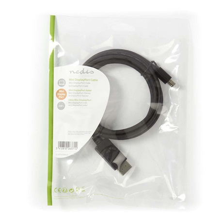 Nedis CCGP37400BK20 MINI DISPLAYPORT - DISPLAYPORT KÁBEL