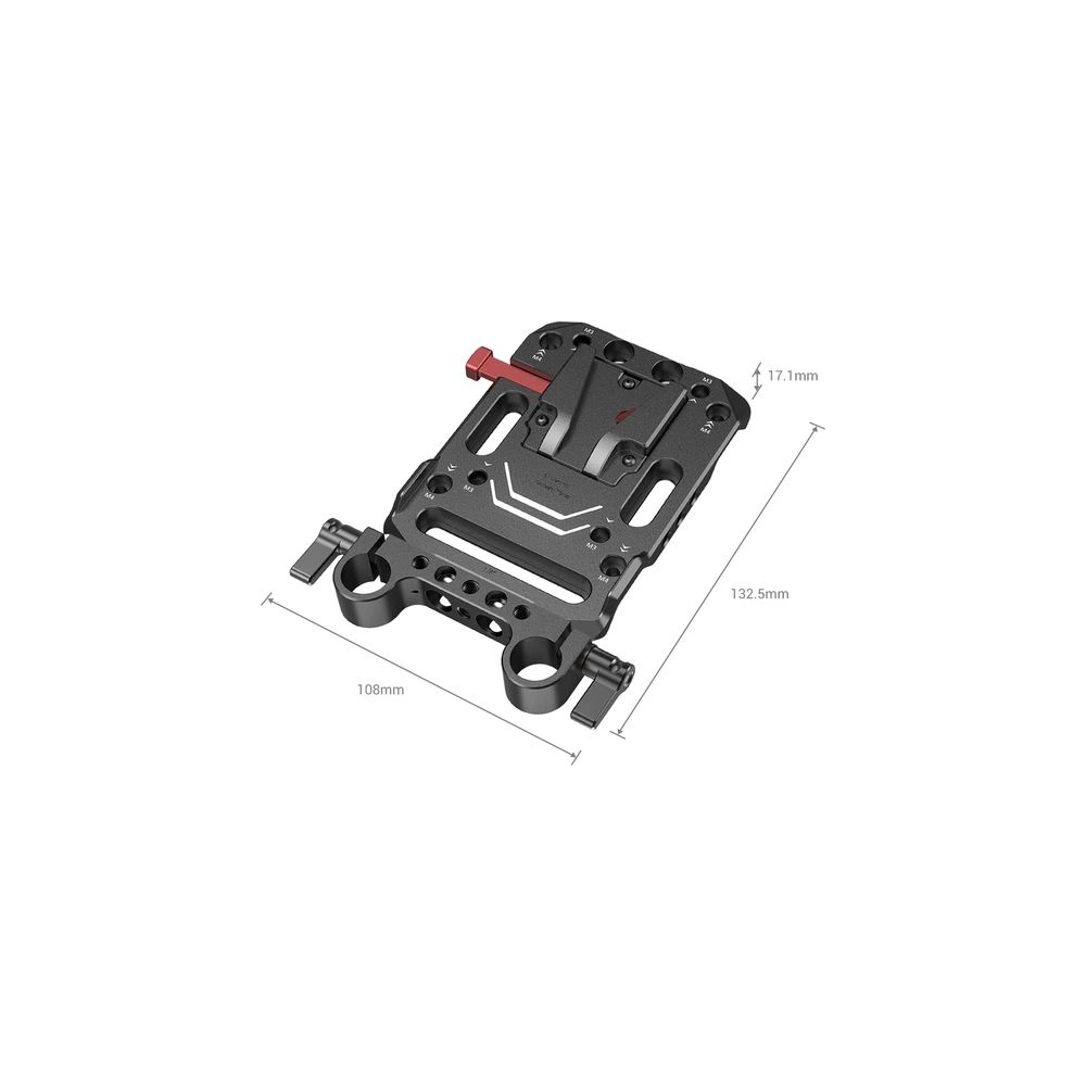 SMALLRIG V Mount Battery Plate with Dual 15mm Rod Clamp 