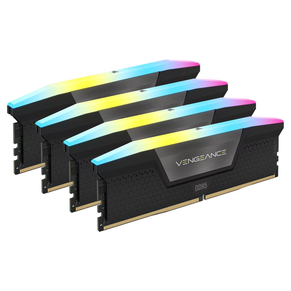Corsair 128GB 5600MHz Kit(4x32GB) Vengeance RGB Memória Fekete