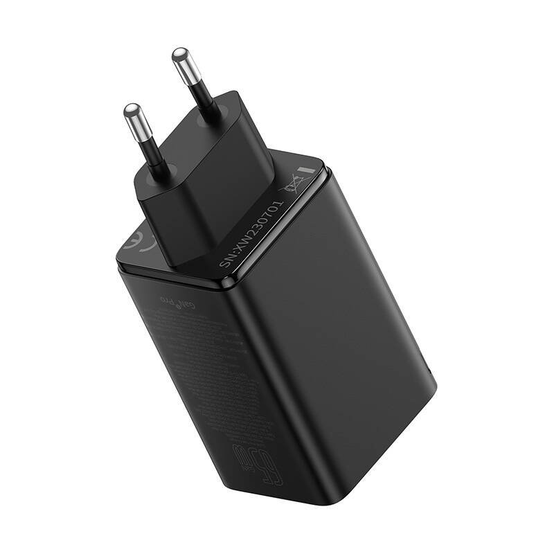 Baseus GAN6 Pro gyorstöltő, 2xUSB-C + 2xUSB, 65W (fekete) Baseus GAN6 Pro gyorstöltő, 2xUSB-C + 2xUSB, 65W (fekete)