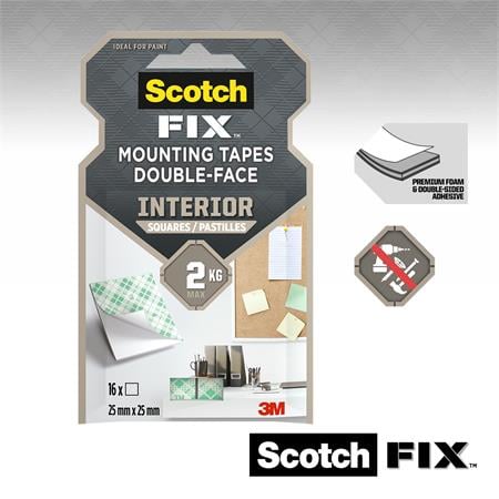 Scotch Ragasztó négyzetek, kétoldalú, 25,4 x 25,4 mm,  (LP111)