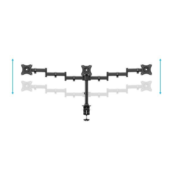 MULTIBRACKETS Asztali konzol (3 képernyős rögzítőkar), M Deskmount Basic Triple (15-27", max.VESA: 100x100 mm, 8 kg)