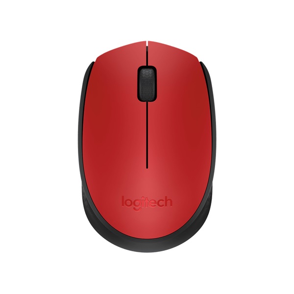 Logitech M171 vezeték nélküli egér piros-fekete (910-004641) USB