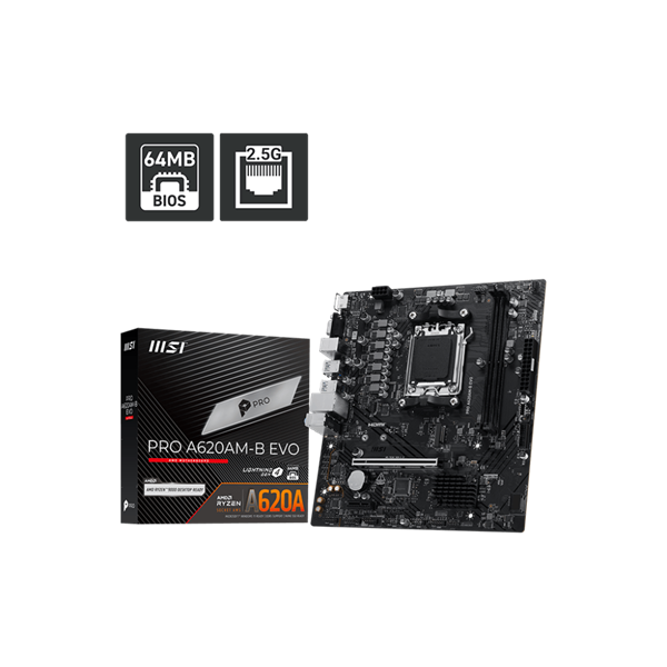 MSI AM5 PRO A620AM-B EVO AMD A620 mATX Alaplap