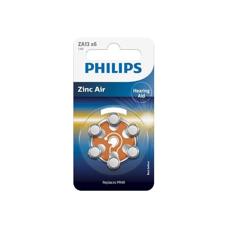 Philips ZA13B6A/00 ELEM HALLÓKÉSZHEZ CINK-LEVEGŐ 1.4V 6-BLISZTER