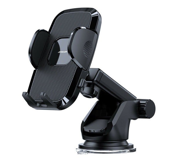JOYROOM autós tartó (tapadókorongos, műszerfalra, automata, állítható, 360°-ban forgatható, 4.7-6.9" méret) FEKETE (JR-ZS259)