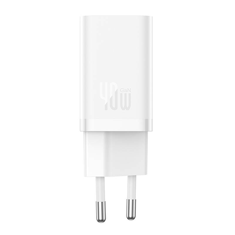 Wall Charger Baseus GaN5 40W, 2x USB C (White)