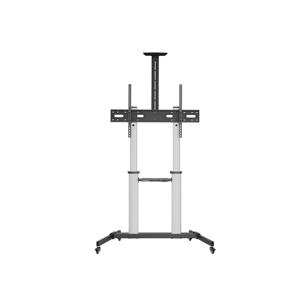 Equip 650631  60"-100" álló  dönthető  állítható magasság gurulós Max.:100kg  TV állvány Fekete-ezüst 