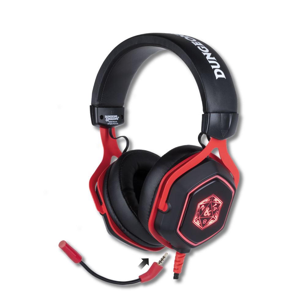 Konix KX-DND-GH-R20-PC Dungeons & Dragons D20 gaming headset fekete-piros Konix KX-DND-GH-R20-PC Dungeons & Dragons D20 gaming headset fekete-piros