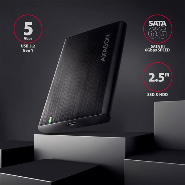 Axagon EE25-A6C 2.5" külső merevlemez ház fekete Axagon EE25-A6C 2.5" külső merevlemez ház fekete