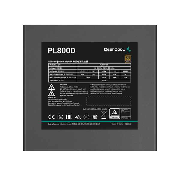 DeepCool 800W PL800-D 80 Plus Bronze Tápegység 