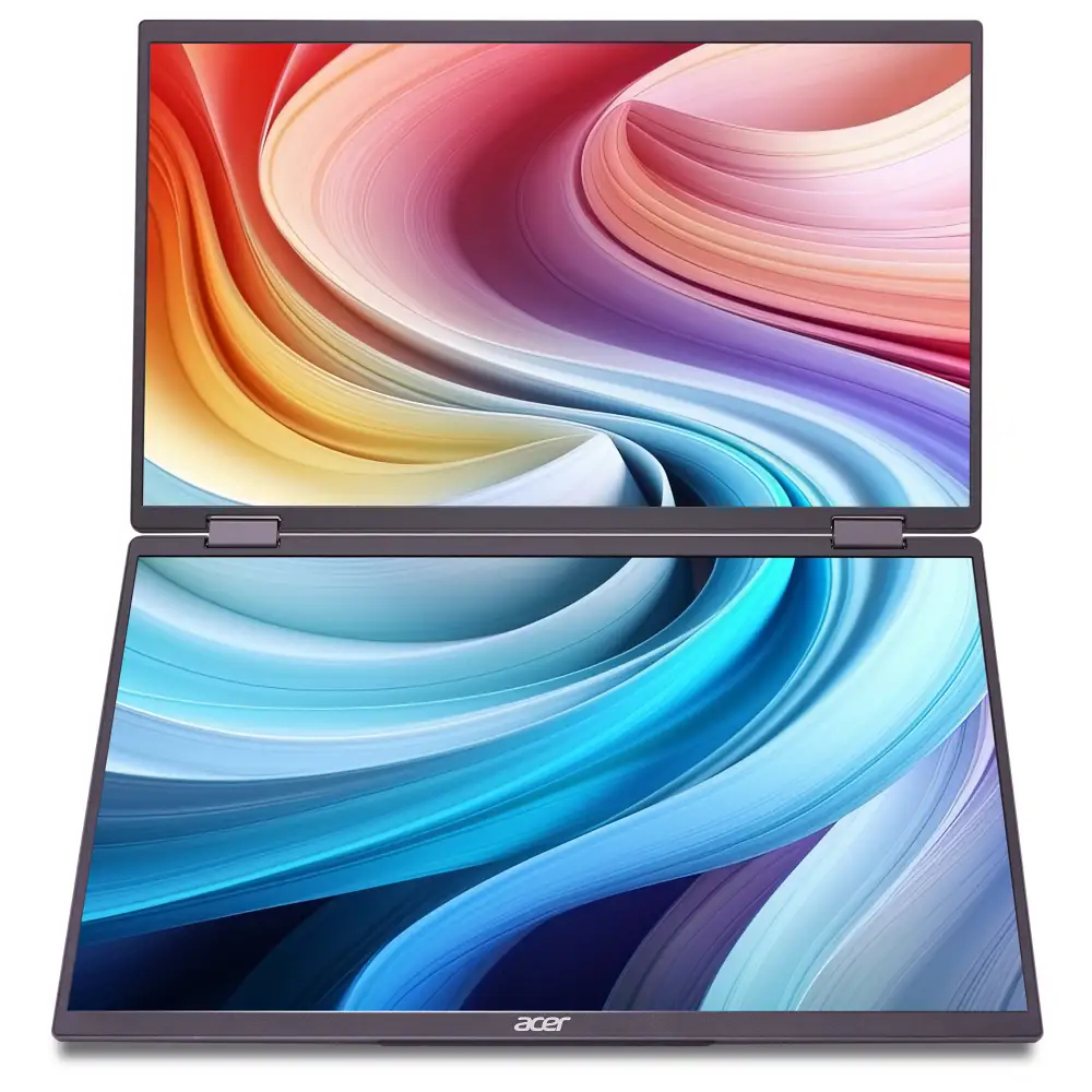 Acer 15.6" PD163Qbmiuux Monitor - 1920x1080, Full HD, LED, IPS, WEBCAM, Fekete