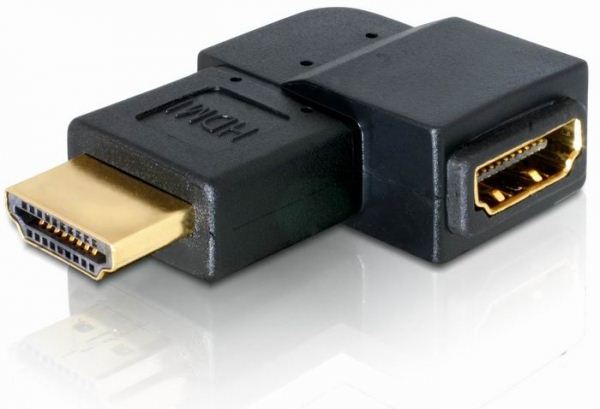 Delock DL65077 HDMI male -> HDMI male 90° balra elforgatott adapter Delock DL65077 HDMI male -> HDMI male 90° balra elforgatott adapter