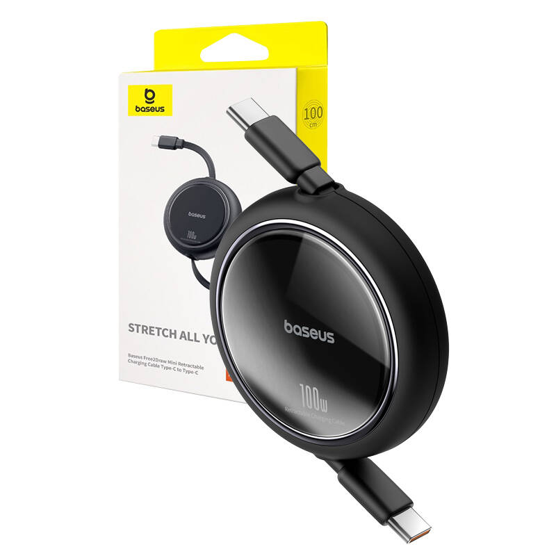 Baseus Free2Draw USB-C – USB-C kábel, PD, 100 W, 1 m (fekete)