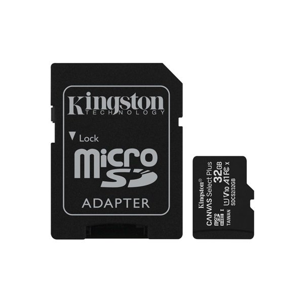 32GB microSDHC Kingston Canvas Select Plus CL10 memóriakártya + adapter (SDCS2/32GB)