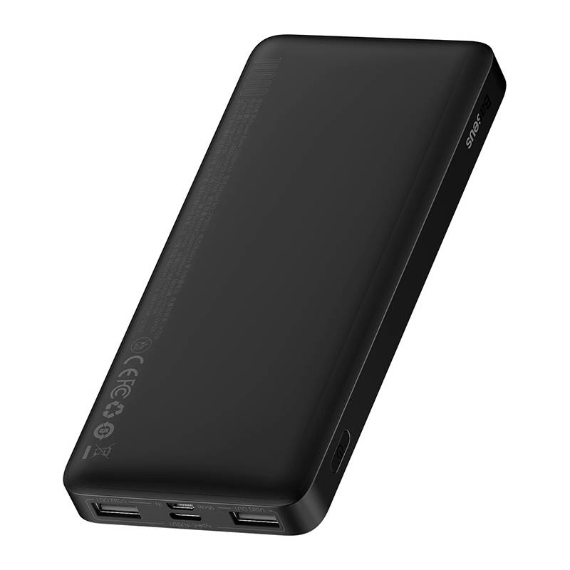 Powerbank Baseus Bipow 10000mAh, 2xUSB, USB-C, 15W (fekete)