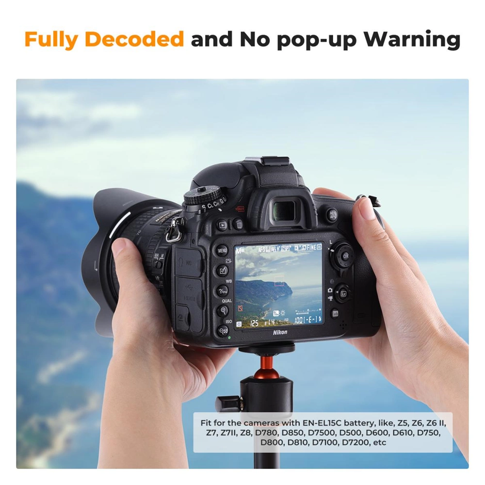 K&F Concept EN-EL15C 2600mAh USB-C csatlakozóval akkumulátor