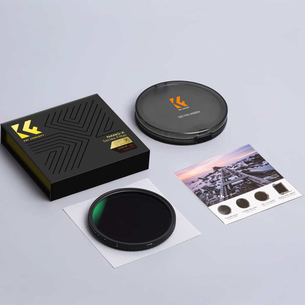 K&F Concept NANO-X, VARIO ND 2-32 szűrő, W/O Black cross, vízlep., karcálló, +3db törlőkendő, 43mm
