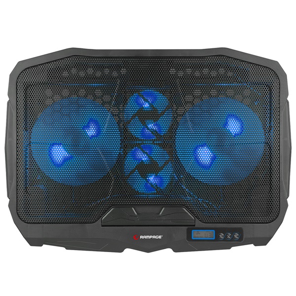 Rampage  17"-ig - AD-RC4 Blue fém rács  2x12,5cm+2x7cm venti Notebook Hűtőpad kék 