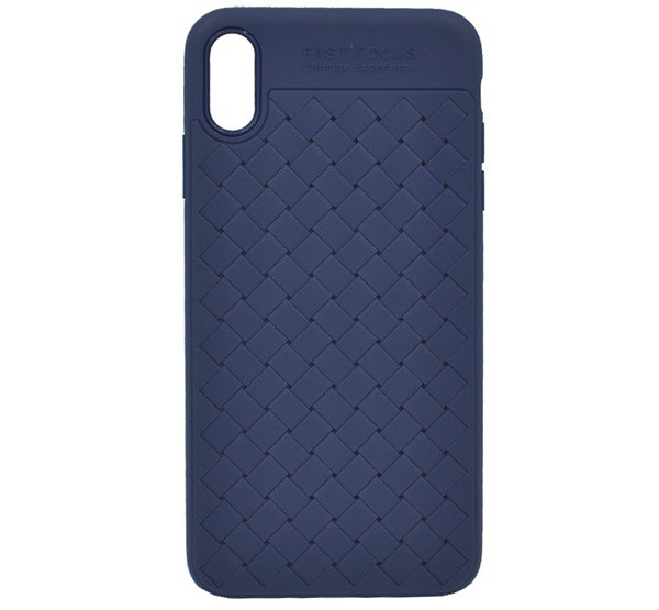 USAMS Woven szilikon telefonvédő (fonott minta) SÖTÉTKÉK [Apple iPhone XS Max 6.5]