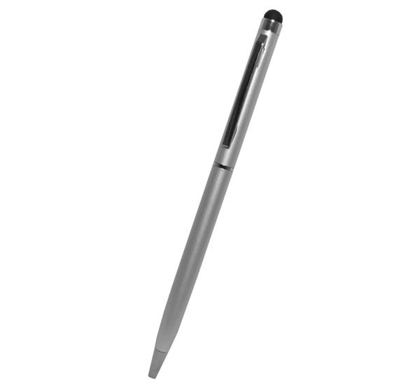 Érintőképernyő ceruza 2in1 (toll, kapacitív érintőceruza, 13cm) EZÜST Érintőképernyő ceruza 2in1 (toll, kapacitív érintőceruza, 13cm) EZÜST