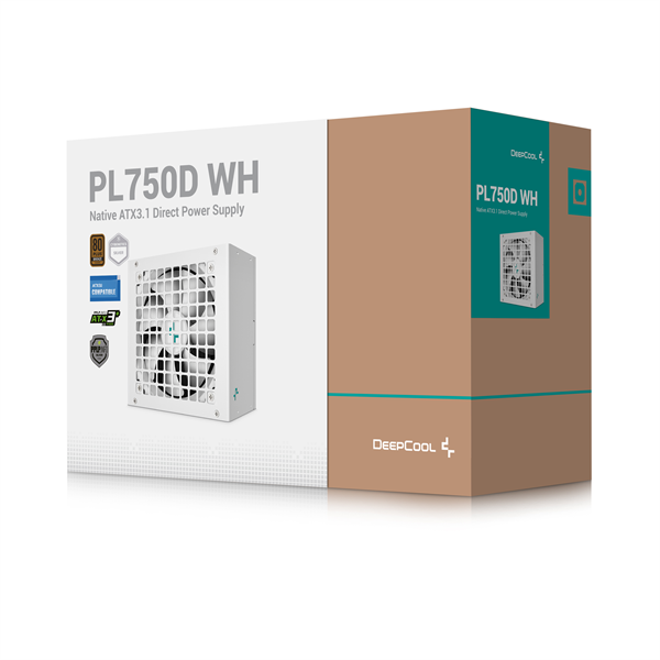 DeepCool 750W  PL750-D WH  80 Plus Bronze  ATX3.0  Aktív PFC  12cm Tápegység  Fehér 