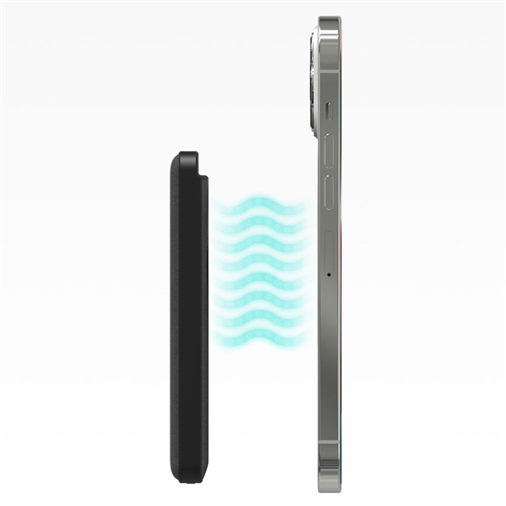  Mophie-snap+ Powerstation/Juicepack mini - 5k - Vezeték nélküli hordozható mágneses töltő Fekete