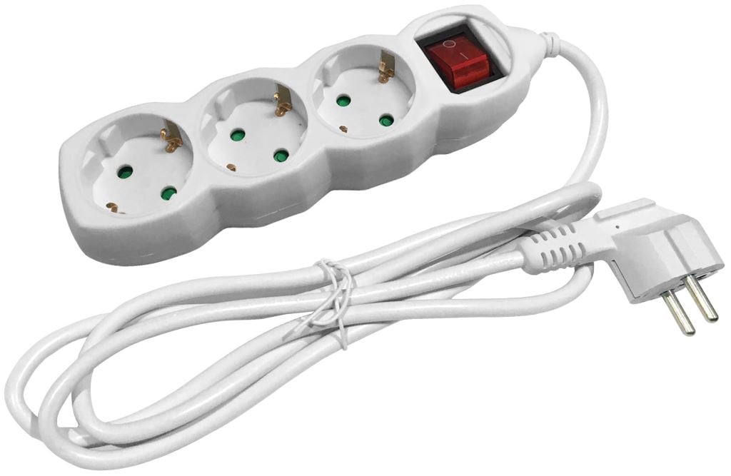Entac elosztó 3 foglalat, kapcsolóval, 5m kábel (ESE1.5G3-5-SW)