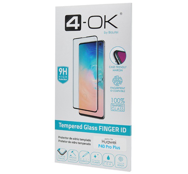 4-OK képernyővédő üveg (3D, íves, karcálló, tokbarát, ujjlenyomat olvasó, 9H) ÁTLÁTSZÓ [Huawei P40 Pro+ 5G]