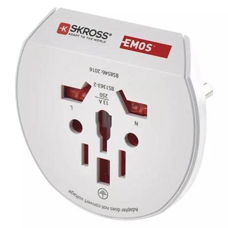 Emos P0055N UTAZÓADAPTER EURÓPÁBA LÁTOGATÓ KÜLFÖLDIEKNEK