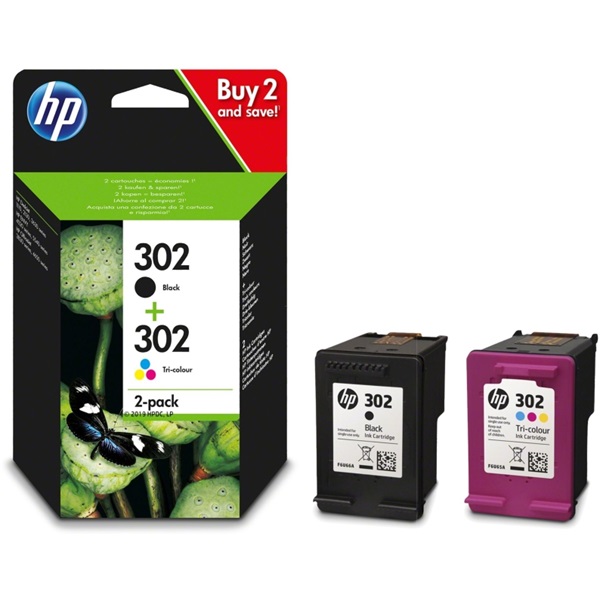 HP 302 tintapatron fekete/háromszínű 2 darabos (X4D37AE) HP 302 tintapatron fekete/háromszínű 2 darabos (X4D37AE)