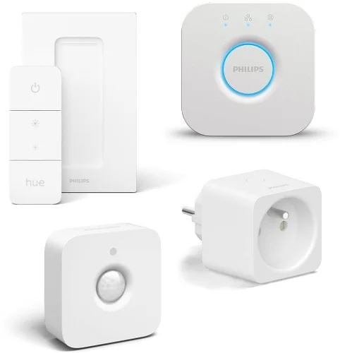 Philips Hue Dimmer Switch EU/UK v2 + Philips Hue Motion Sensor EU + Philips Hue Bridge 2.0 + Smart plug BE/FR