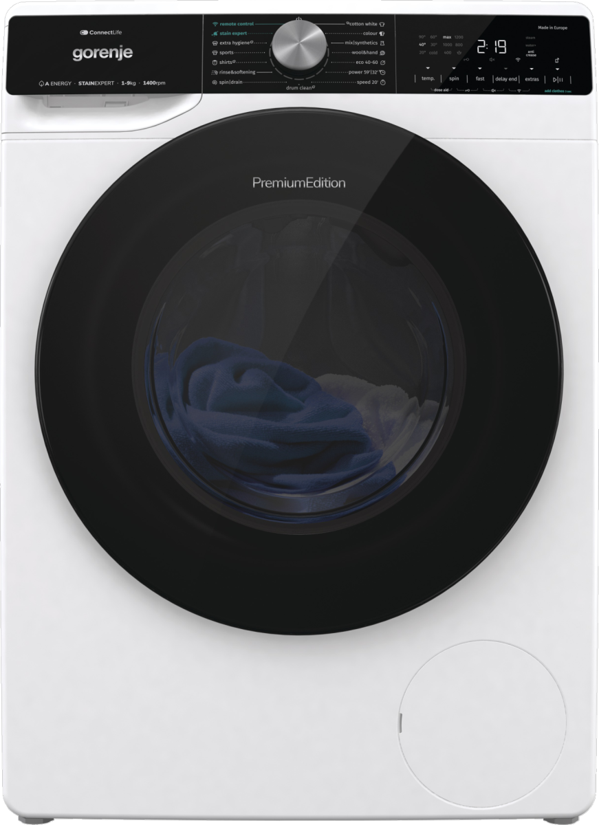 Gorenje WNS94ATWIFI  Elöltöltős mosógép - 9 kg, 1400 ford./perc, A Energiaosztály, Gőz program
