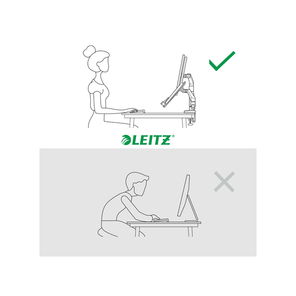 LEITZ Ergo Dual helytakarékos monitor- és laptopkar Sötétszürke LEITZ Ergo Dual helytakarékos monitor- és laptopkar Sötétszürke