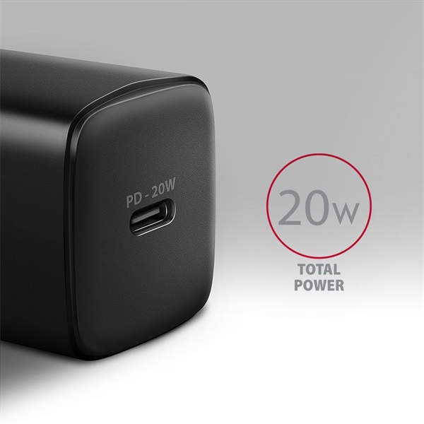 Axagon ACU-PD20 20W PD 3.0 QC Type-C fekete hálózati töltő Axagon ACU-PD20 20W PD 3.0 QC Type-C fekete hálózati töltő