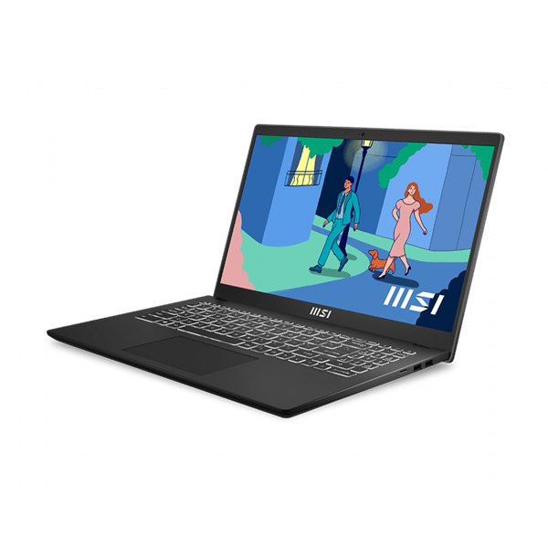 MSI Business NB Modern 15 B12M-849, 15.6" FHD, i5-1235U, 16GB, 512GB M.2, INT, NOOS, Fekete