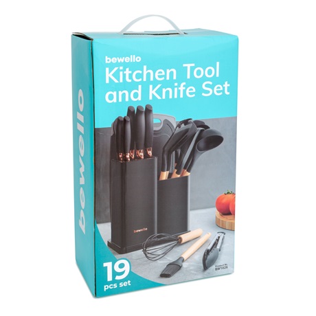 Bewello BW1026 19 részes konyhai eszköz és késkészlet