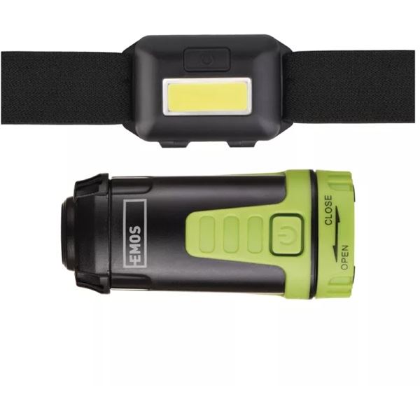 Emos COB LED fejlámpa készlet + mini kempinglámpa (P4007) Emos COB LED fejlámpa készlet + mini kempinglámpa (P4007)