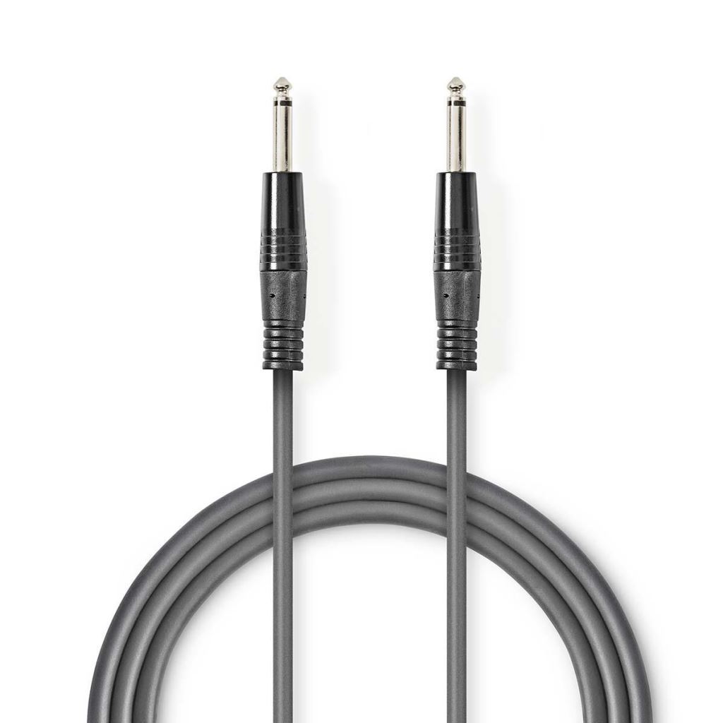 Nedis 6.35 mm Dugasz x2, PVC, nikkelezett, mono audio kábel, 5m (COTH23000GY50)